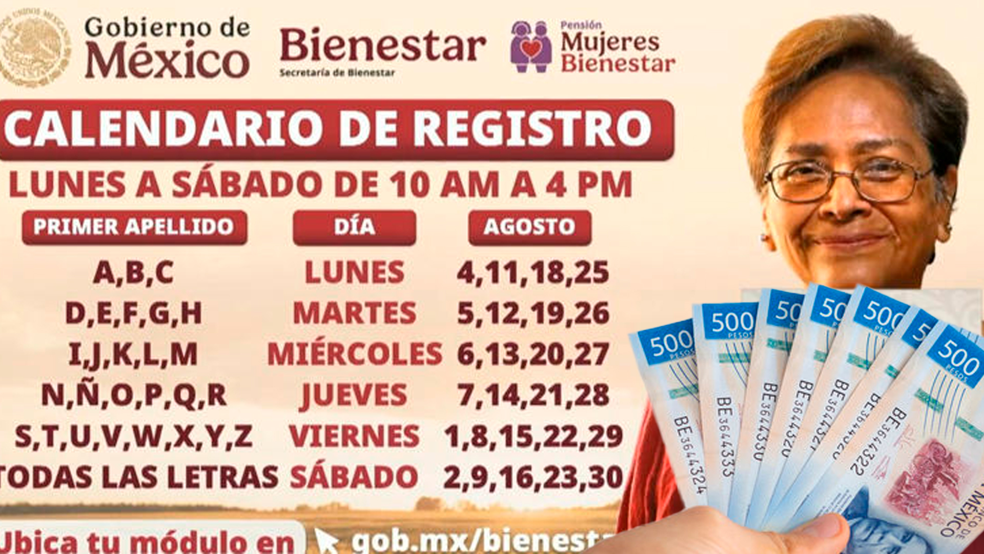 Mujeres Bienestar: registro inicia el 1 de agosto y edad mínima baja a 60 años