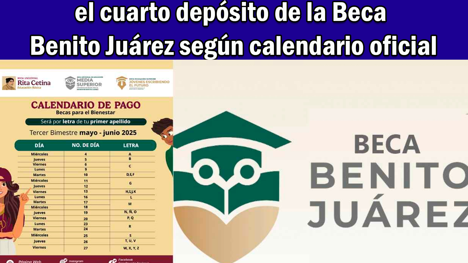 Pago en octubre de 2025 será el cuarto depósito de la Beca Benito Juárez según calendario oficial