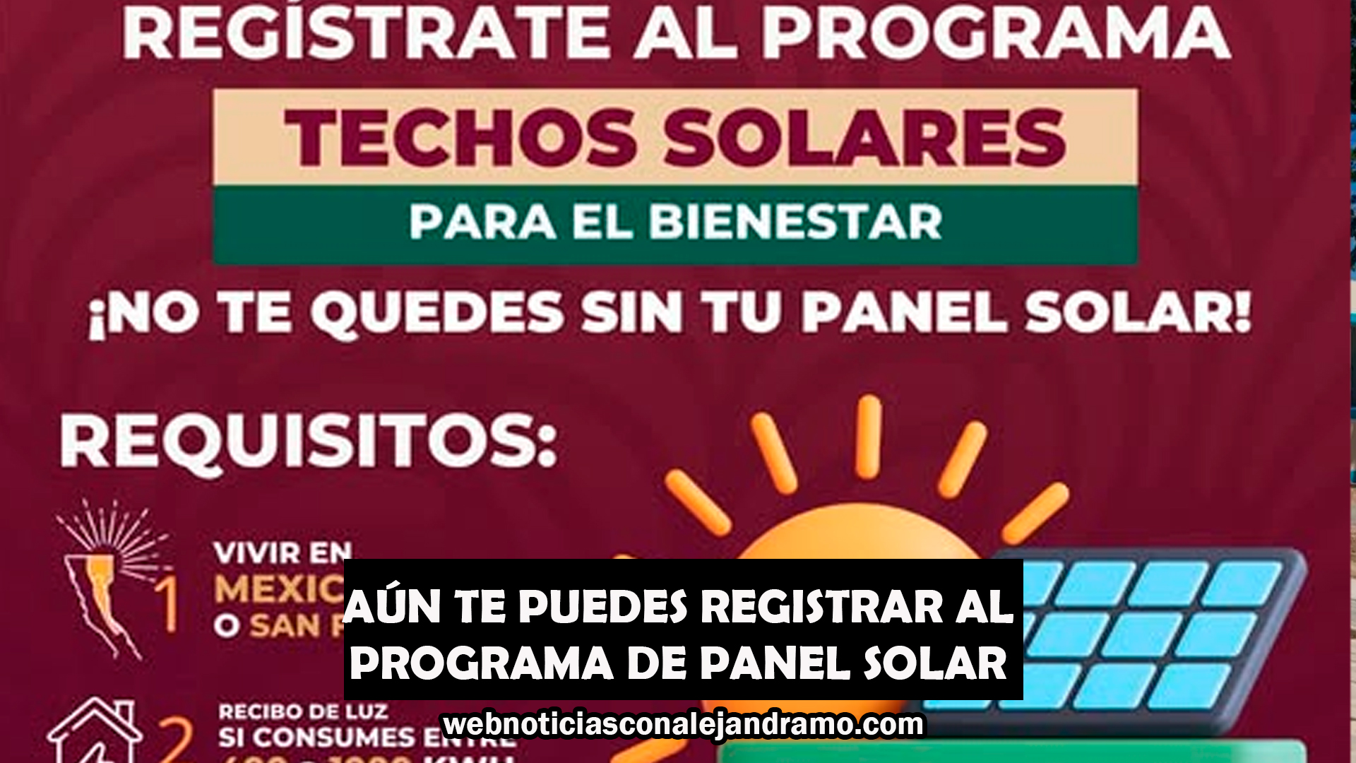 Energía solar al alcance: aún puedes registrarte al programa Techos Solares para el Bienestar en Mexicali y San Felipe
