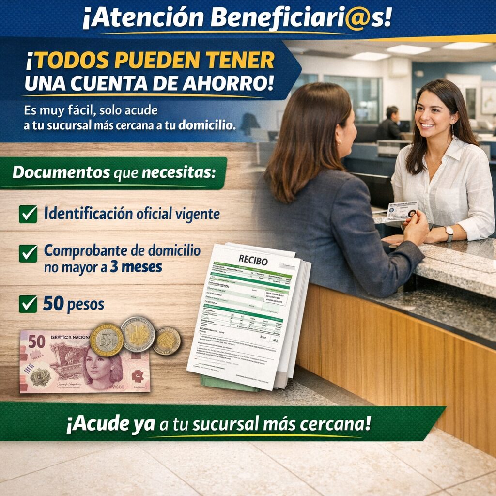 Atención a beneficiarios: abrir una cuenta de ahorro ya es posible con solo 50 pesos en sucursales oficiales