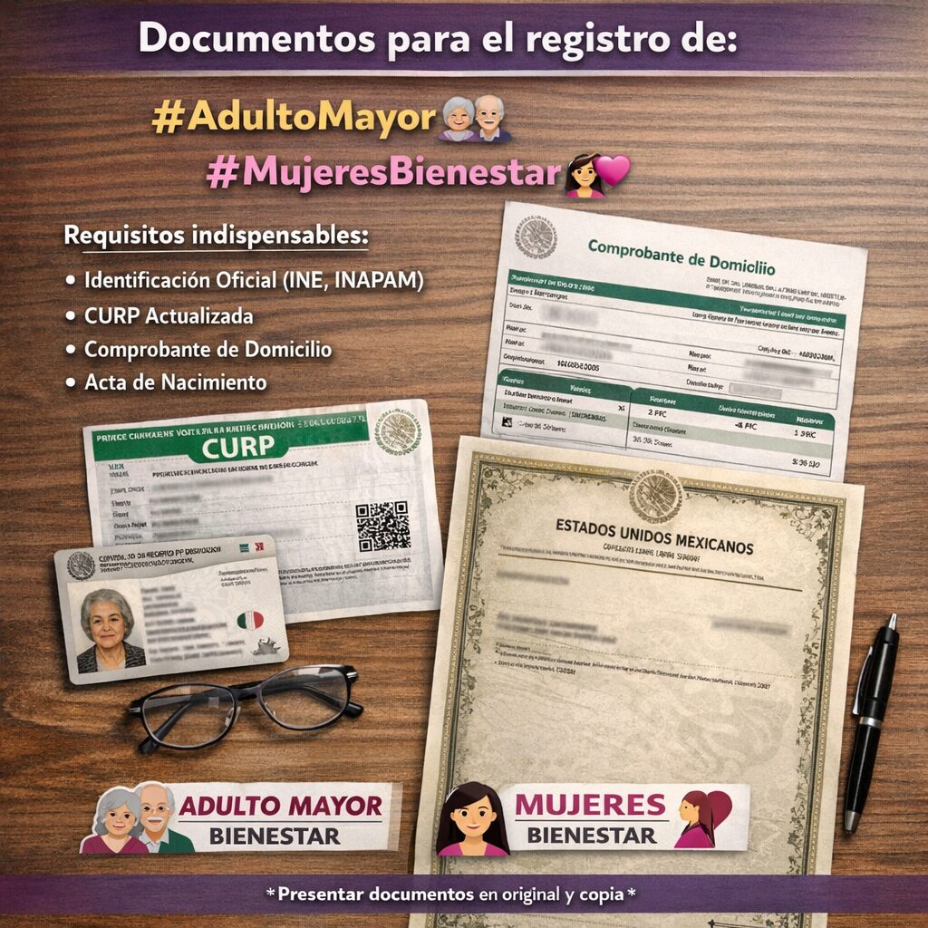 Documentos para el registro de #AdultoMayor y #MujeresBienestar: requisitos, apoyos y dónde tramitarlo en México