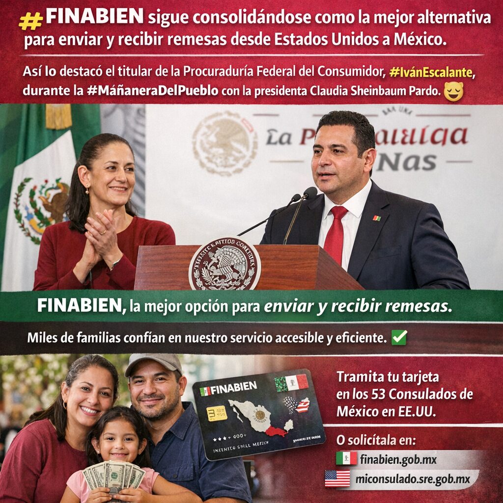 FINABIEN se consolida como alternativa confiable para el envío de remesas entre Estados Unidos y México