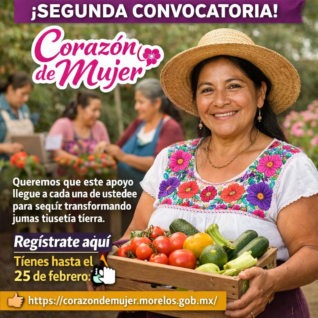 Abren segunda convocatoria del programa Corazón de Mujer en Morelos: requisitos, monto y cómo registrarse