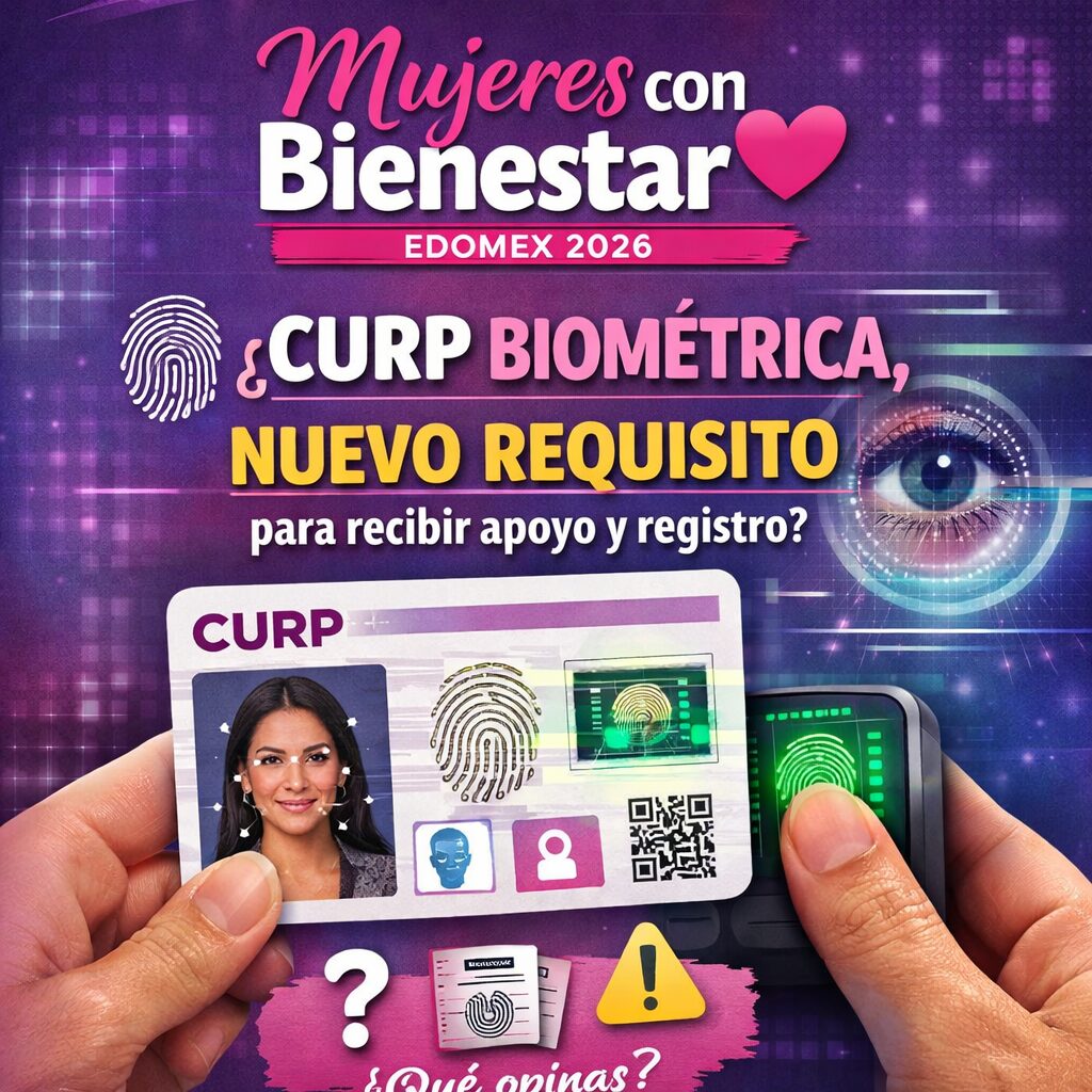 Mujeres con Bienestar Edomex 2026: ¿CURP biométrica, nuevo requisito para recibir apoyo y registro?