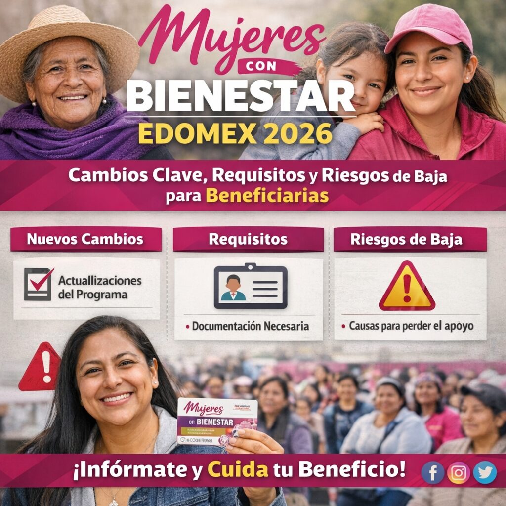 Mujeres con Bienestar Edomex 2026: cambios clave, requisitos y riesgos de baja para beneficiarias