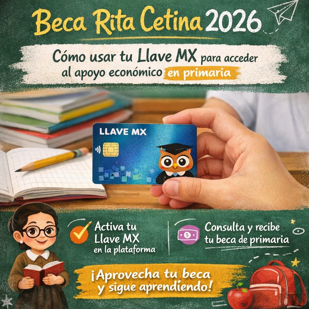 Beca Rita Cetina 2026: cómo usar tu Llave MX para acceder al apoyo económico en primaria