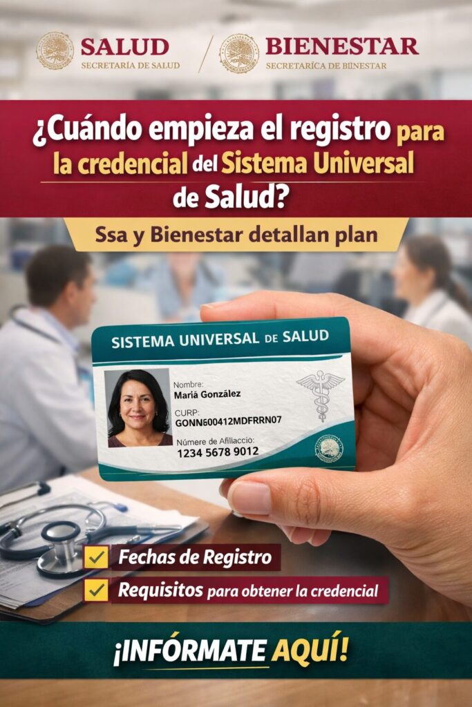Inicio de registro para la credencial del Sistema Universal de Salud ...