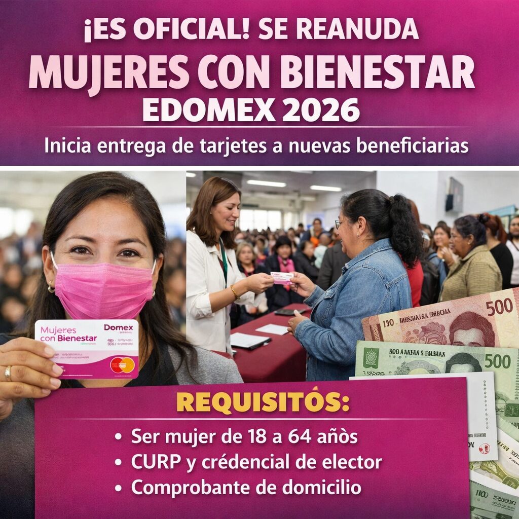 ¡Es oficial! Se reanuda Mujeres con Bienestar Edomex 2026; inicia entrega de tarjetas a nuevas beneficiarias