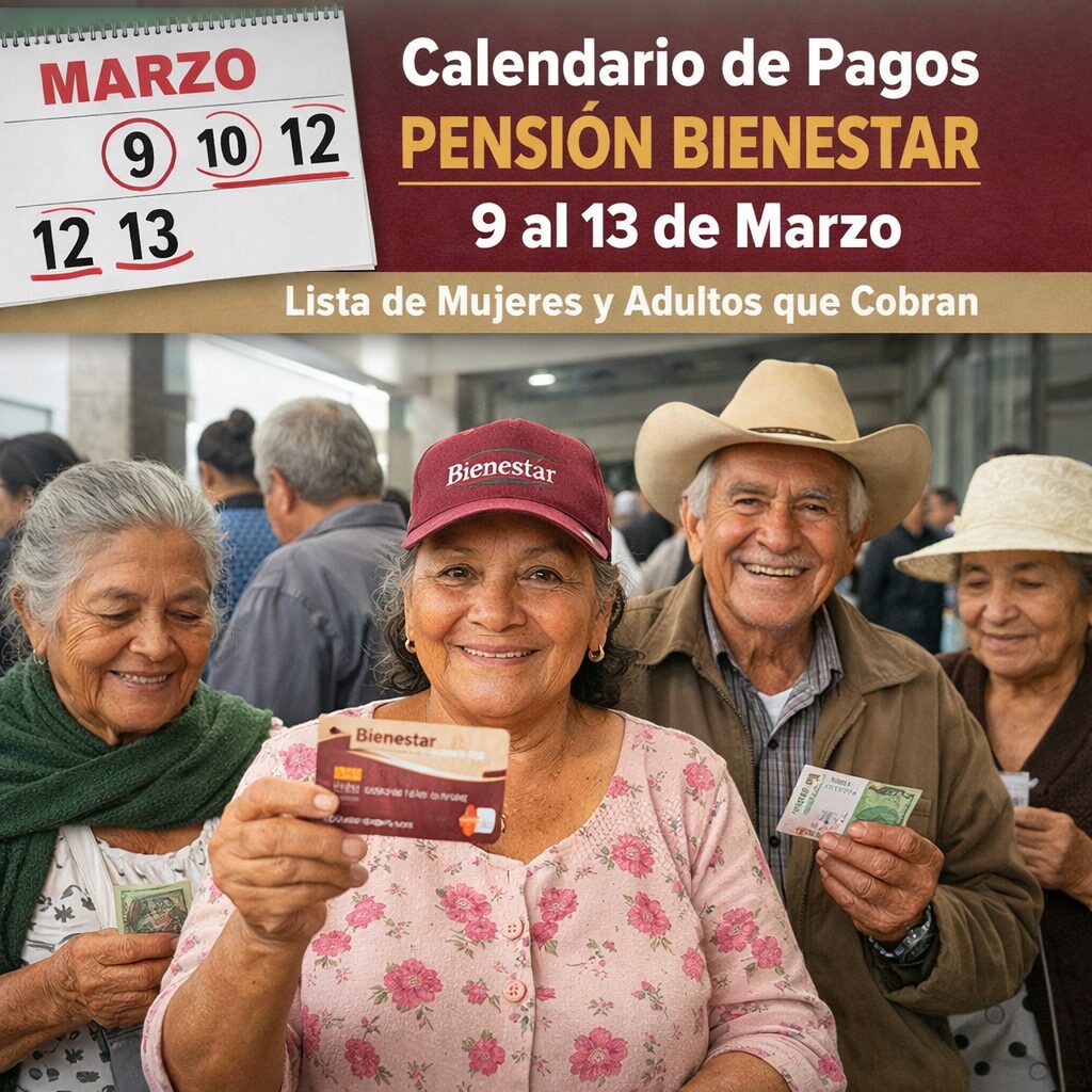 Calendario de Pagos Pensión Bienestar del 9 al 13 de Marzo: Lista de Mujeres y Adultos Mayores que Reciben su Apoyo
