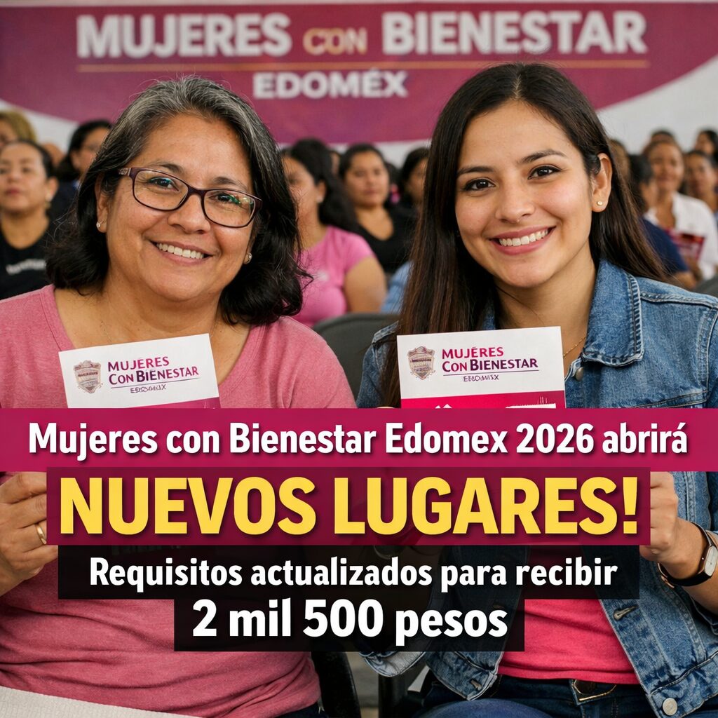 Mujeres con Bienestar Edomex 2026 abrirá NUEVOS LUGARES; requisitos actualizados para recibir 2 mil 500 pesos