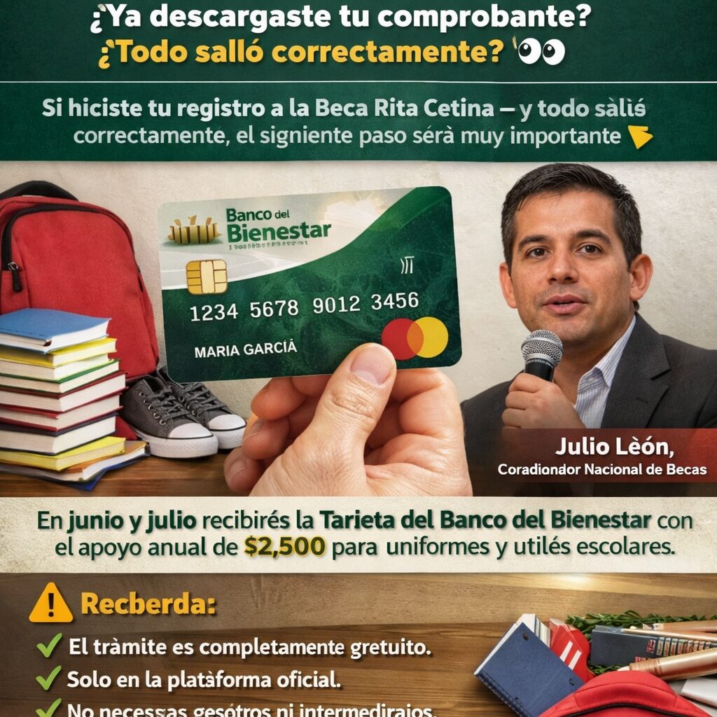 Beca Rita Cetina: familias recibirán apoyo de 2,500 pesos para útiles y uniformes escolares