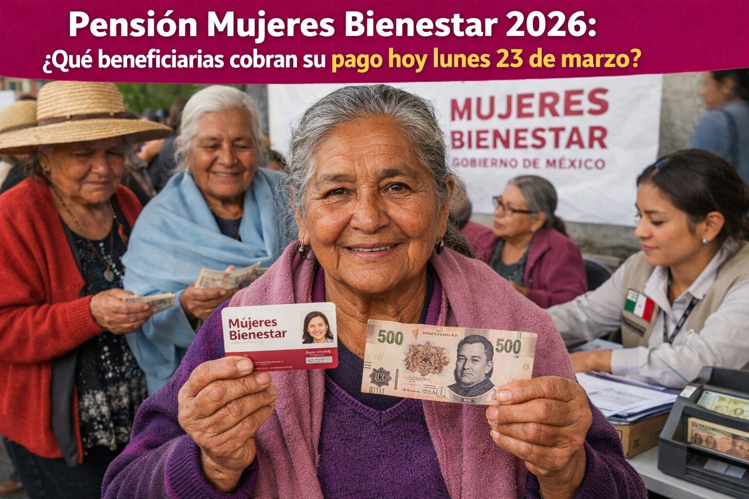 Pensión Mujeres Bienestar 2026: qué beneficiarias cobran su pago hoy lunes 23 de marzo