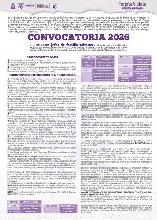 Guerrero lanza convocatoria de la Tarjeta Violeta para madres solteras: apoyo económico y acompañamiento social