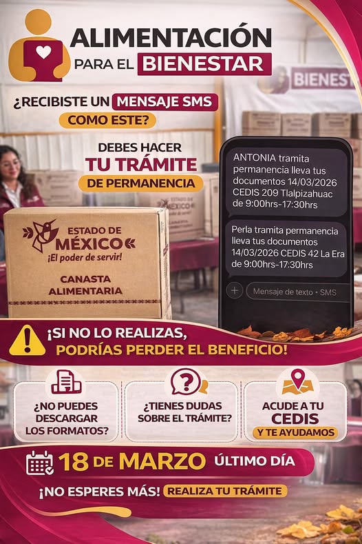 Alimentación para el Bienestar: Último llamado para realizar el trámite de permanencia antes del 18 de marzo