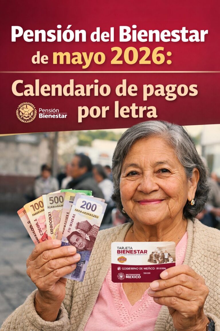 📅 Pensión del Bienestar mayo 2026: el calendario por letra ya está ...