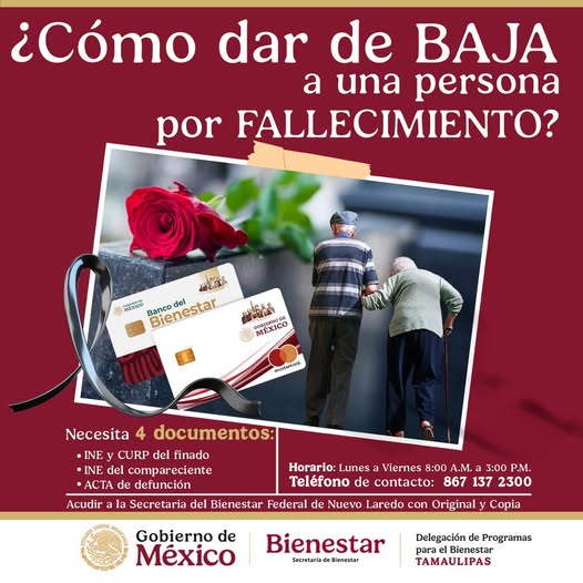 ¿Falleció un familiar que recibía apoyo del Bienestar? Esto es lo que debes hacer para solicitar el apoyo económico correspondiente