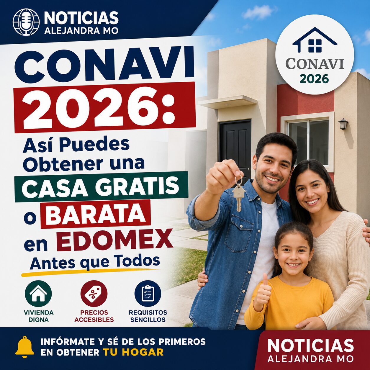 CONAVI 2026: Así Puedes Obtener una Casa Gratis o Barata en Edomex Antes que Todos