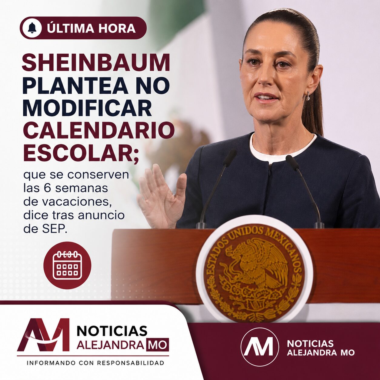¿Se Acaban las Vacaciones? Claudia Sheinbaum Responde y Propone Mantener las 6 Semanas del Calendario Escolar 2026