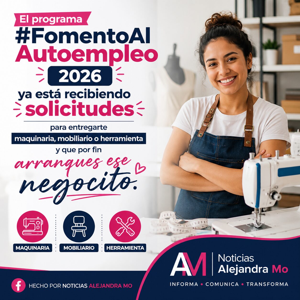 ¡DINERO PARA TU NEGOCIO! Abren Registro 2026 de Fomento al Autoempleo para Entregar Herramientas, Mobiliario y Maquinaria Gratis