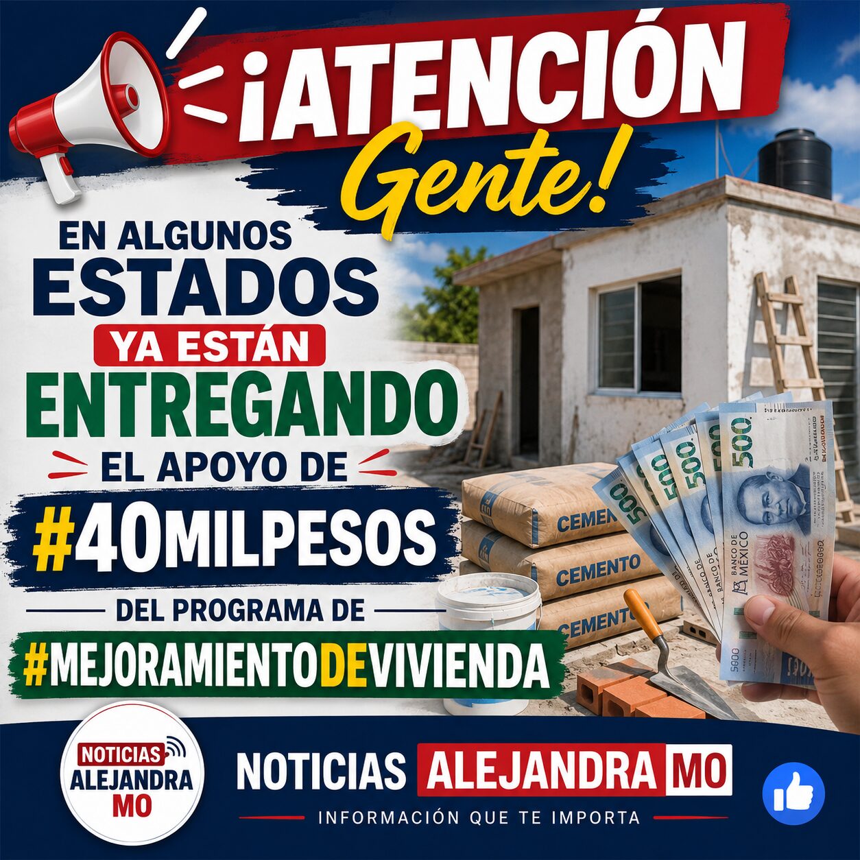 🚨 ¡CONFIRMADO! Ya Entregan Apoyo de 40 Mil Pesos para Mejoramiento de Vivienda en Varios Estados de México