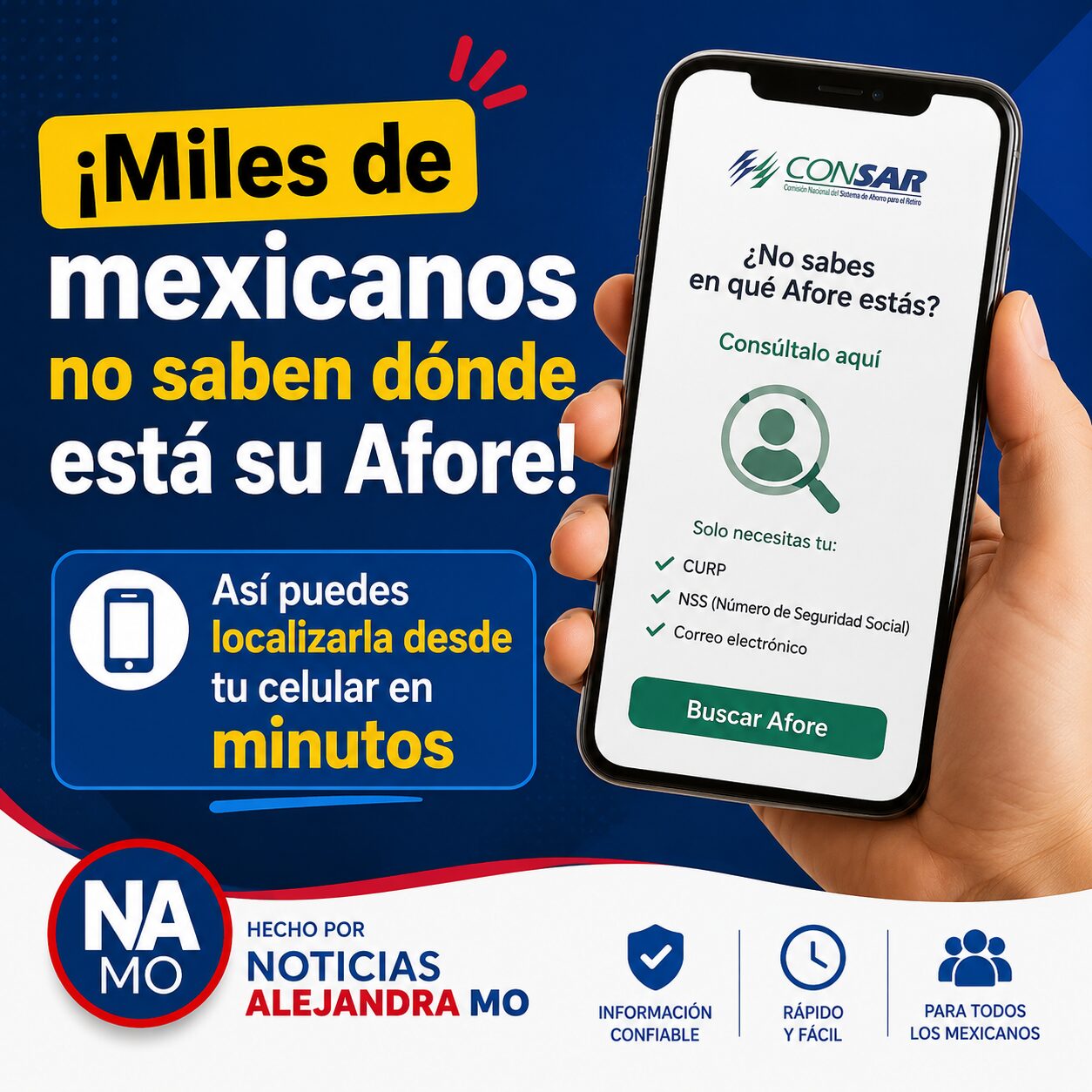¡Miles de mexicanos no saben dónde está su Afore! Así puedes localizarla desde tu celular en minutos