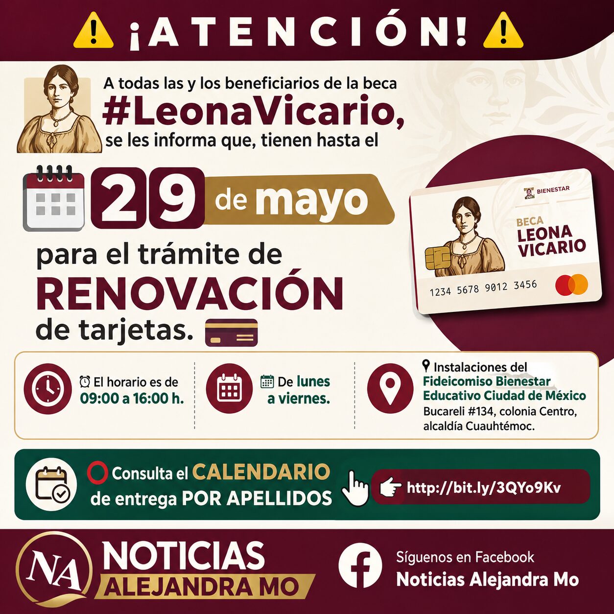 🚨 Beca Leona Vicario 2026: Últimos Días para Renovar tu Tarjeta y No Perder el Apoyo Económico