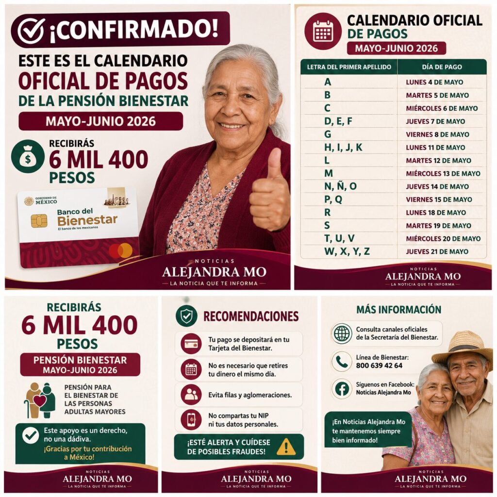 ¡CONFIRMADO! Este es el calendario oficial de pagos de la Pensión ...