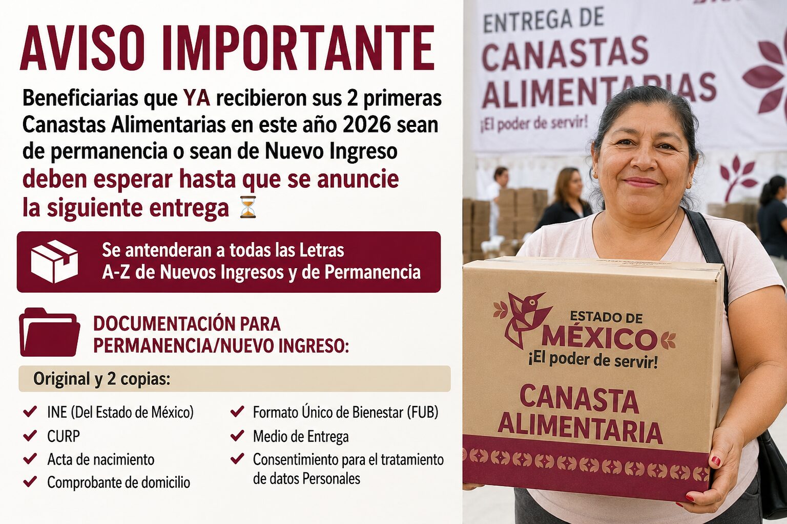 Canasta Alimentaria Edomex 2026: Beneficiarias Deberán Esperar Nuevo Anuncio para la Próxima Entrega; Esto es lo que se Sabe Hoy