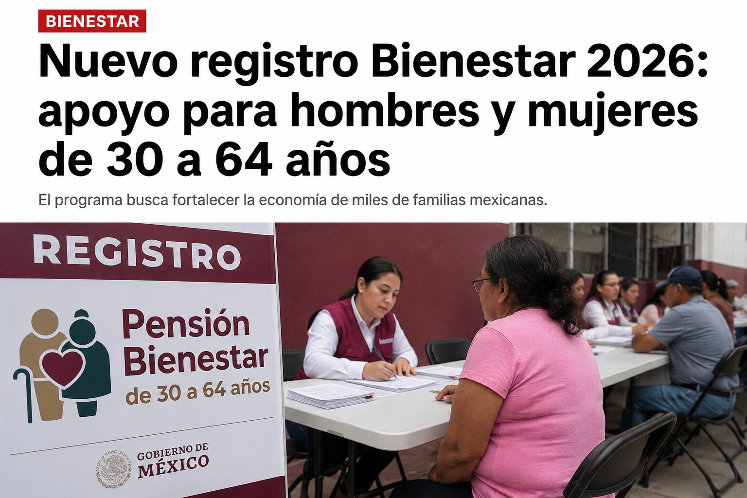 Nuevo Apoyo Bienestar 2026 para Personas de 30 a 64 Años: Lo que se Sabe Sobre el Registro que Está Generando Expectativa en México