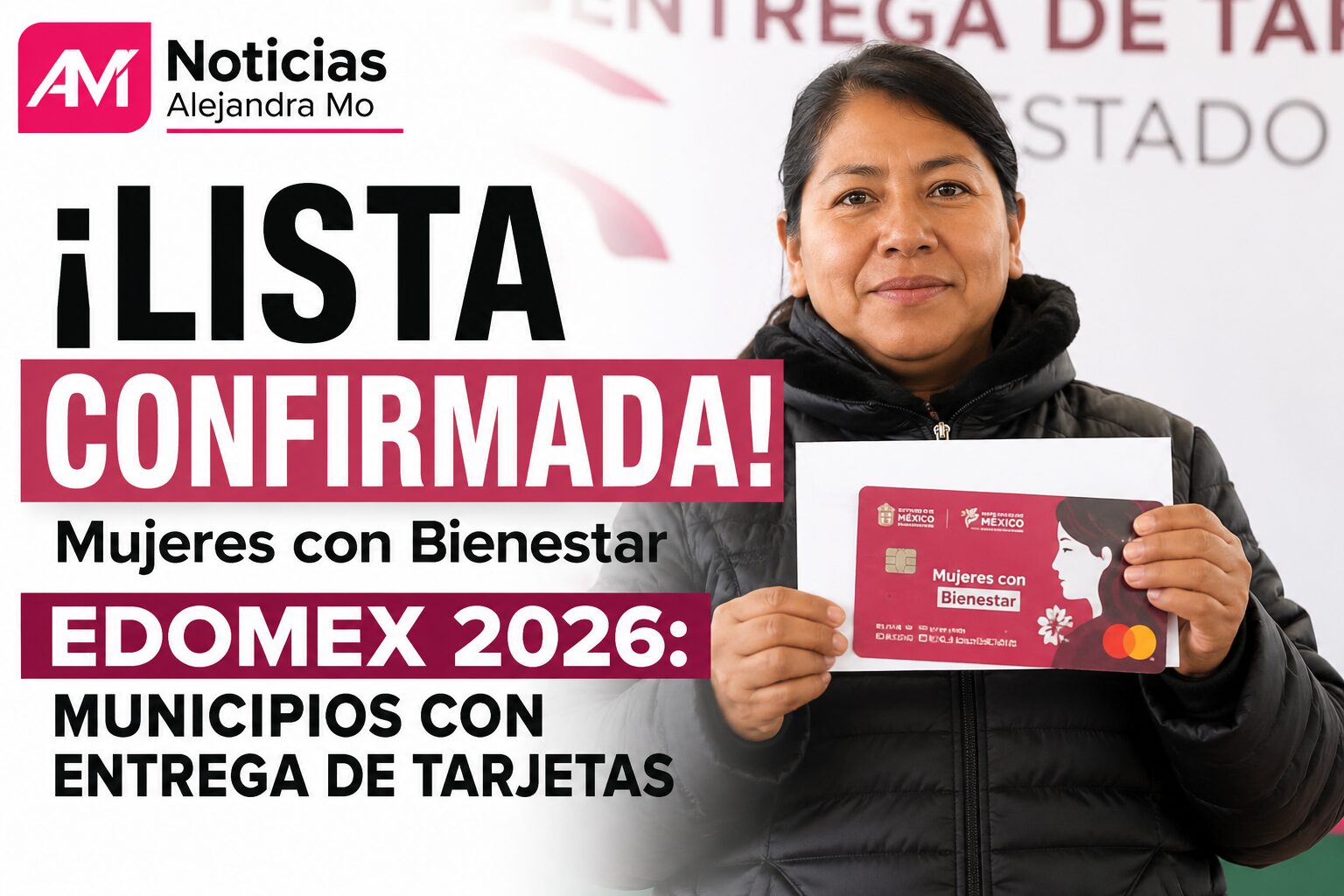 ¡Lista confirmada! Mujeres con Bienestar Edomex 2026: Municipios con entrega de tarjetas para nuevas beneficiarias