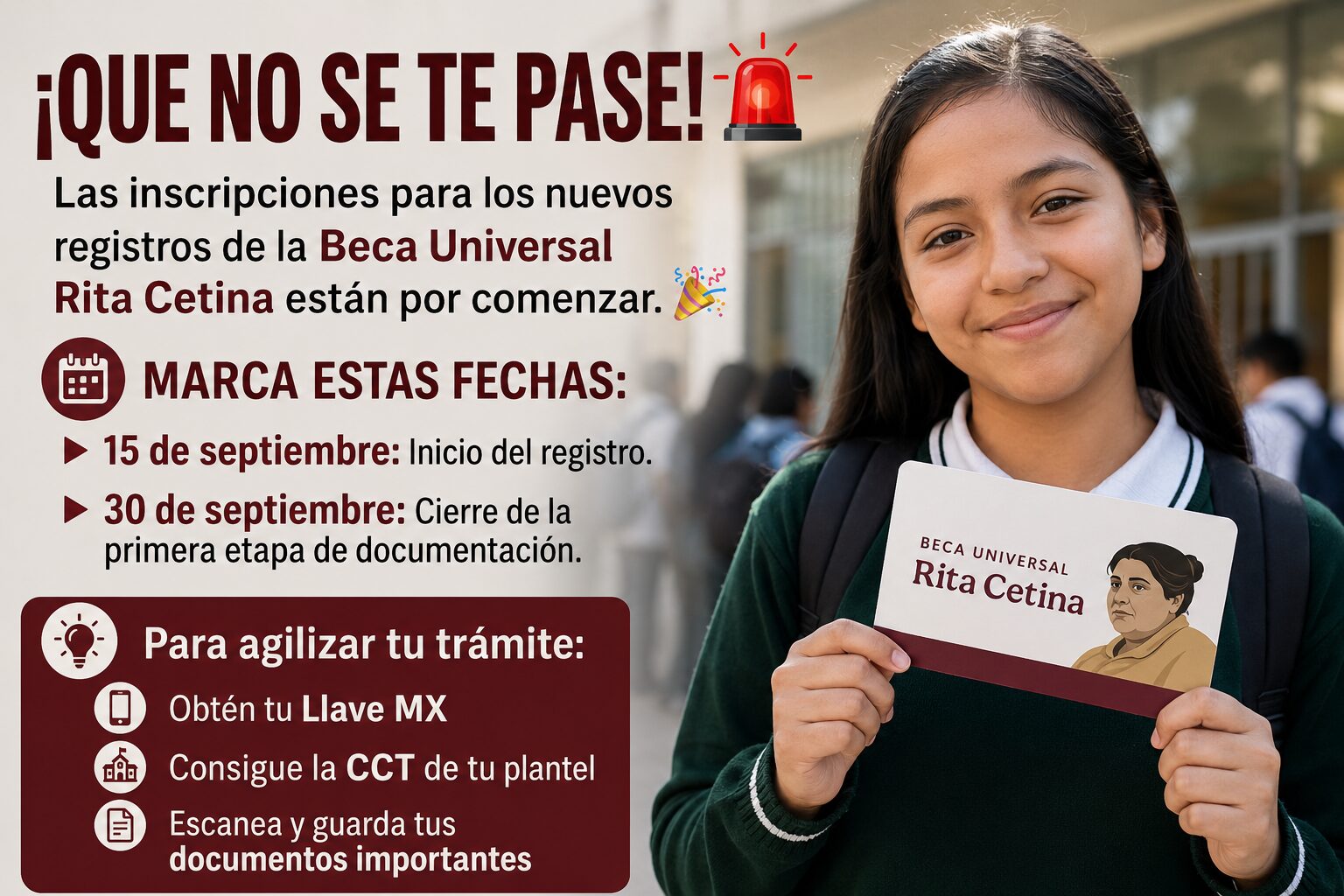 Beca Rita Cetina 2026: Revelan Fechas Clave del Registro y los Documentos que Debes Tener Listos para No Quedarte Fuera