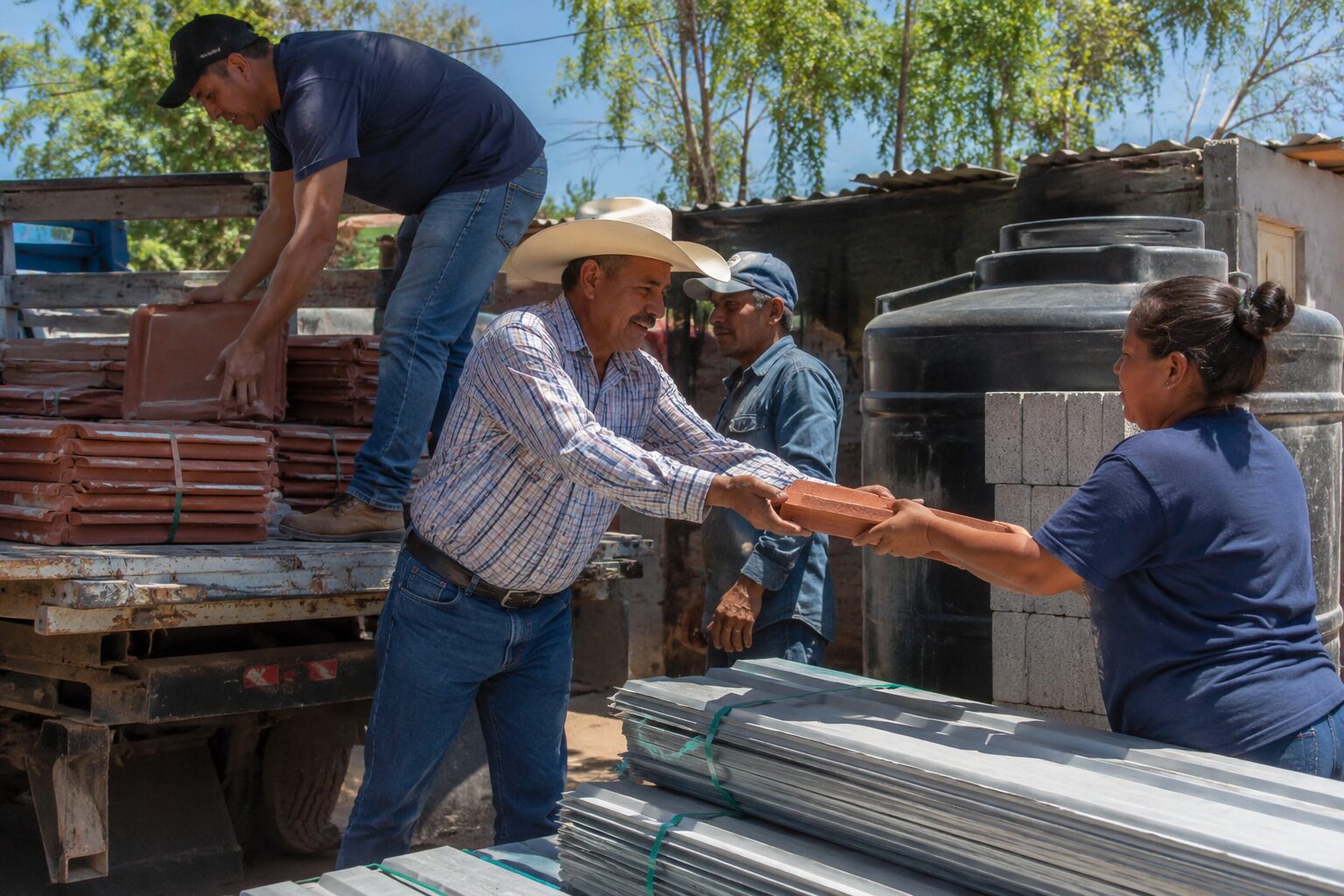 Gobierno fortalece el bienestar con entrega de materiales para mejorar viviendas de familias vulnerables