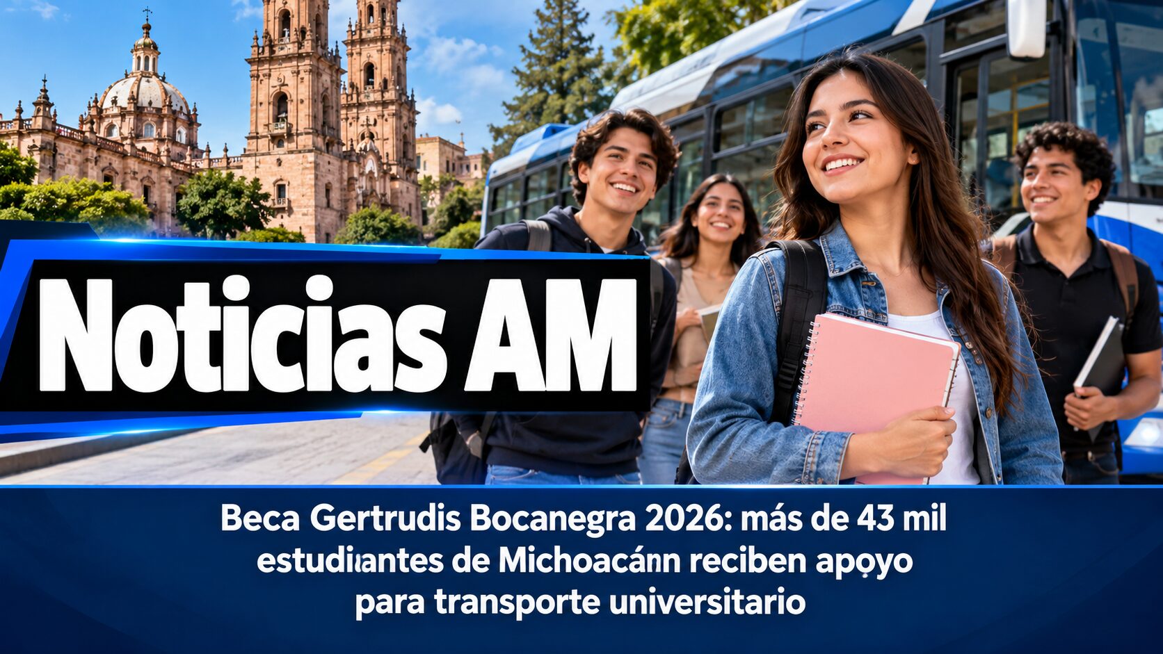 Beca Gertrudis Bocanegra 2026: más de 43 mil estudiantes de Michoacán reciben apoyo para transporte universitario